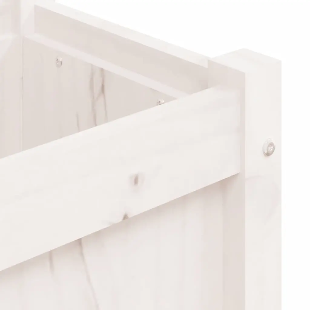 Wooden Garden Planters Outdoor Patio Flower Pot 2 Pieces White Pine Wood