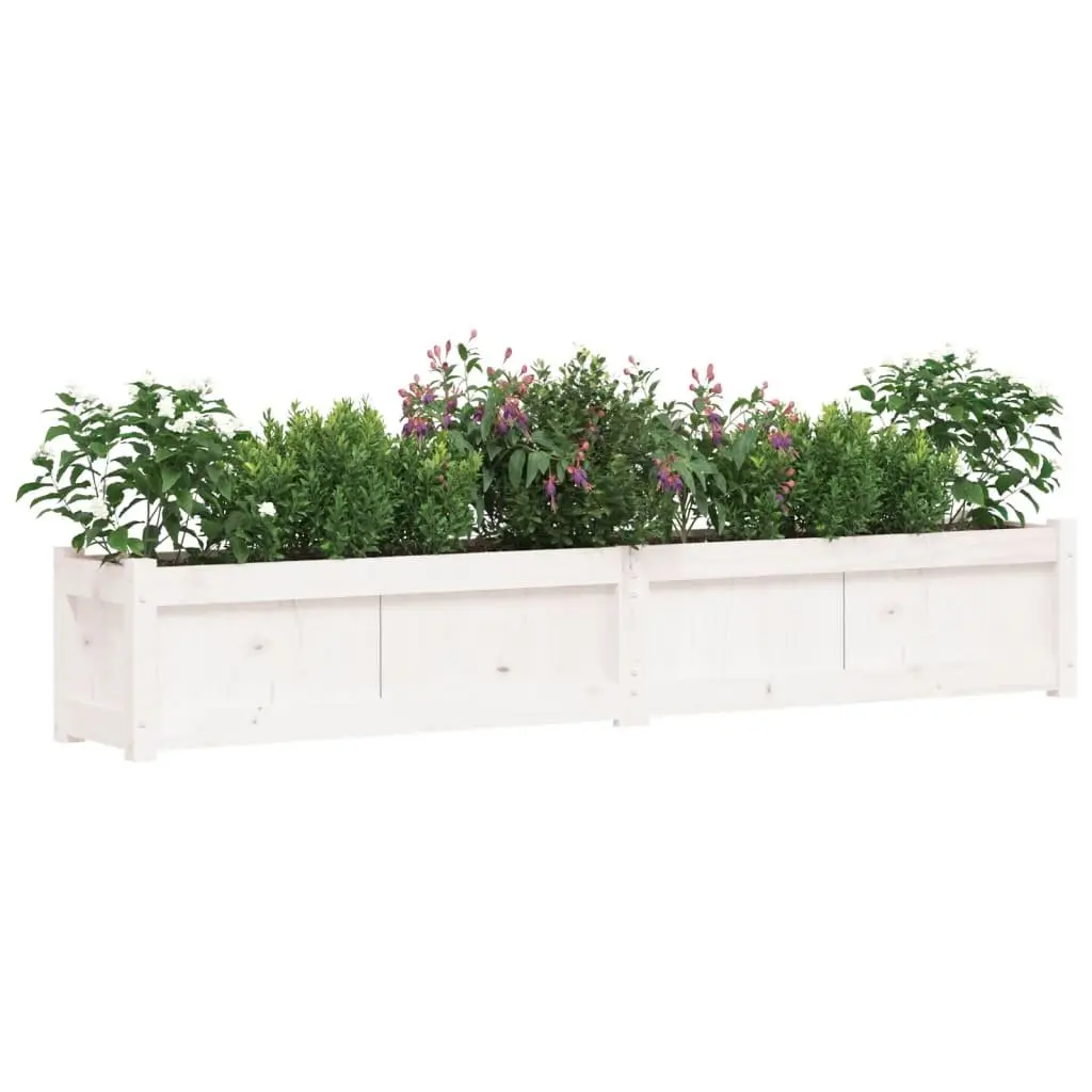 Wooden Garden Planters Outdoor Patio Flower Pot 2 Pieces White Pine Wood