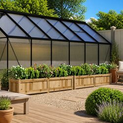 Reliable 2pcs Wooden Planters for Outdoor Use