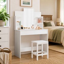 Practical White Dressing Table with Mirror for Your Space