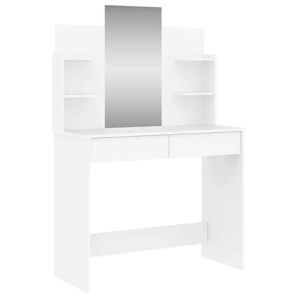 Dressing Table with Mirror White Bedroom Vanity Unit Storage Drawers Shelves
