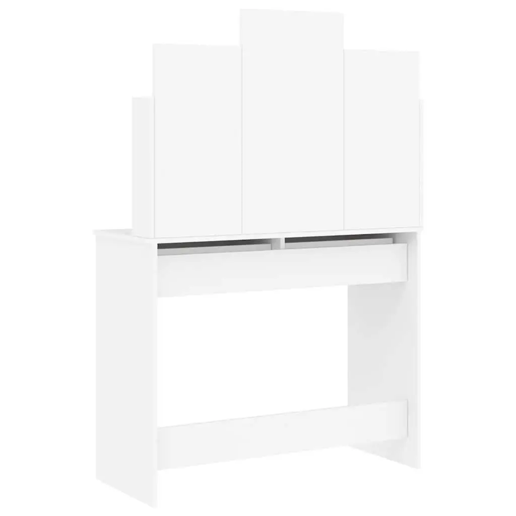 Dressing Table with Mirror White Bedroom Vanity Unit Storage Drawers Shelves
