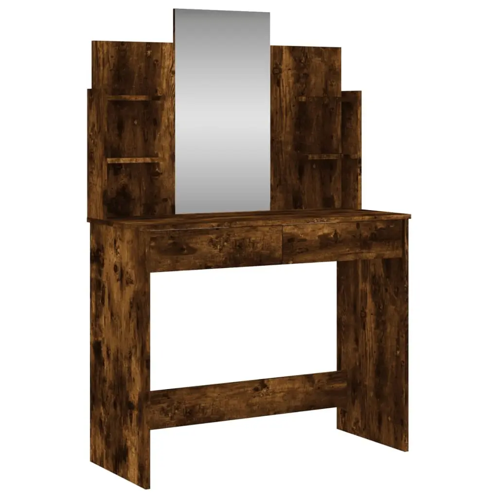 Brown Dressing Table with Mirror for Home Use