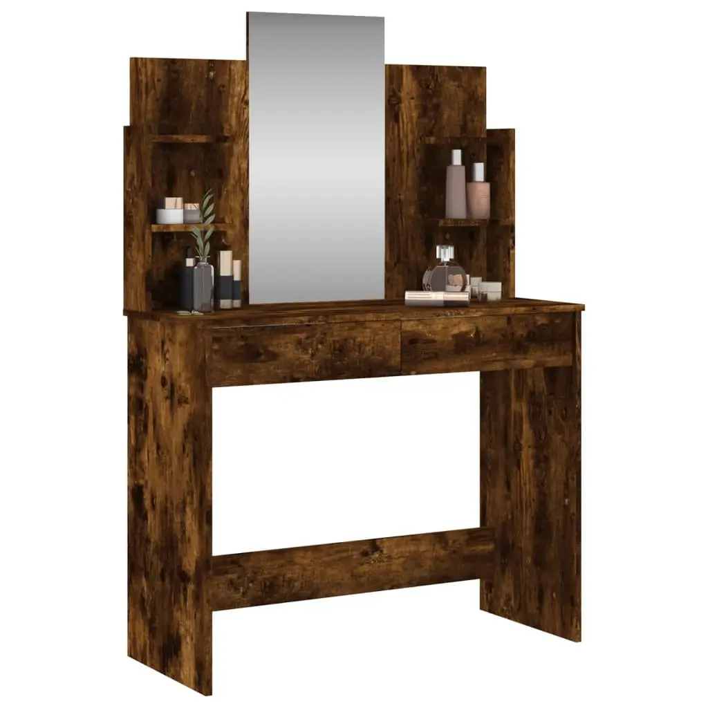 Brown Dressing Table with Mirror for Home Use