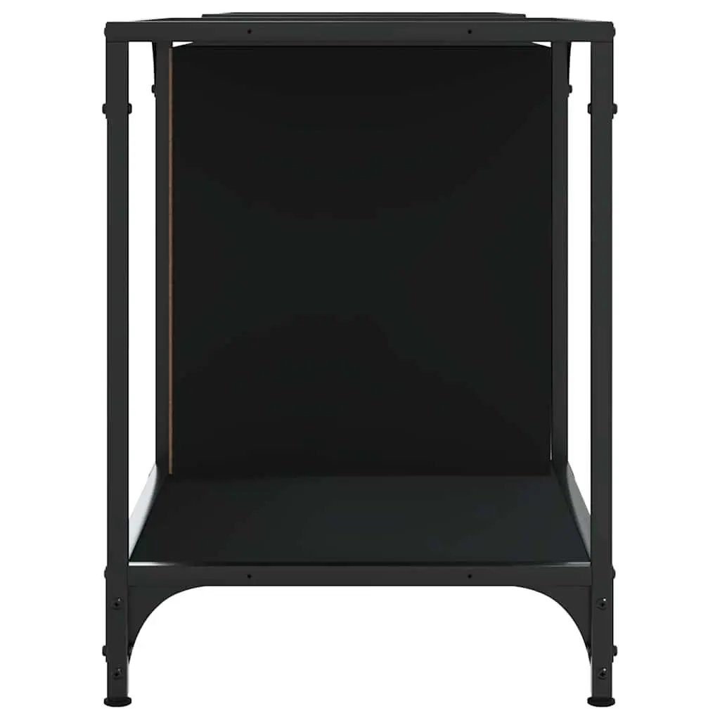 TV Cabinet Black Engineered Wood Media Stand Unit Storage Console 153 x 37 x 50 cm