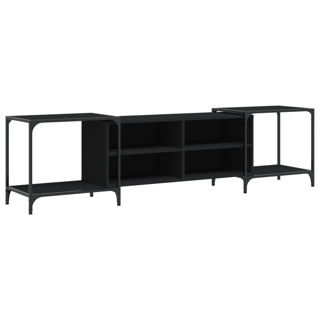 Black TV Cabinet with Ample Storage Capacity