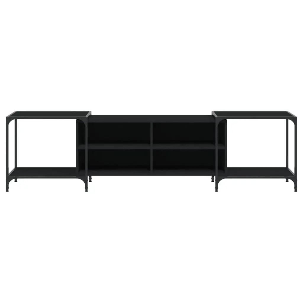 Black TV Cabinet with Ample Storage Capacity