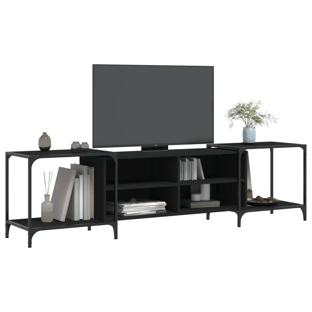 Black TV Cabinet with Ample Storage Capacity