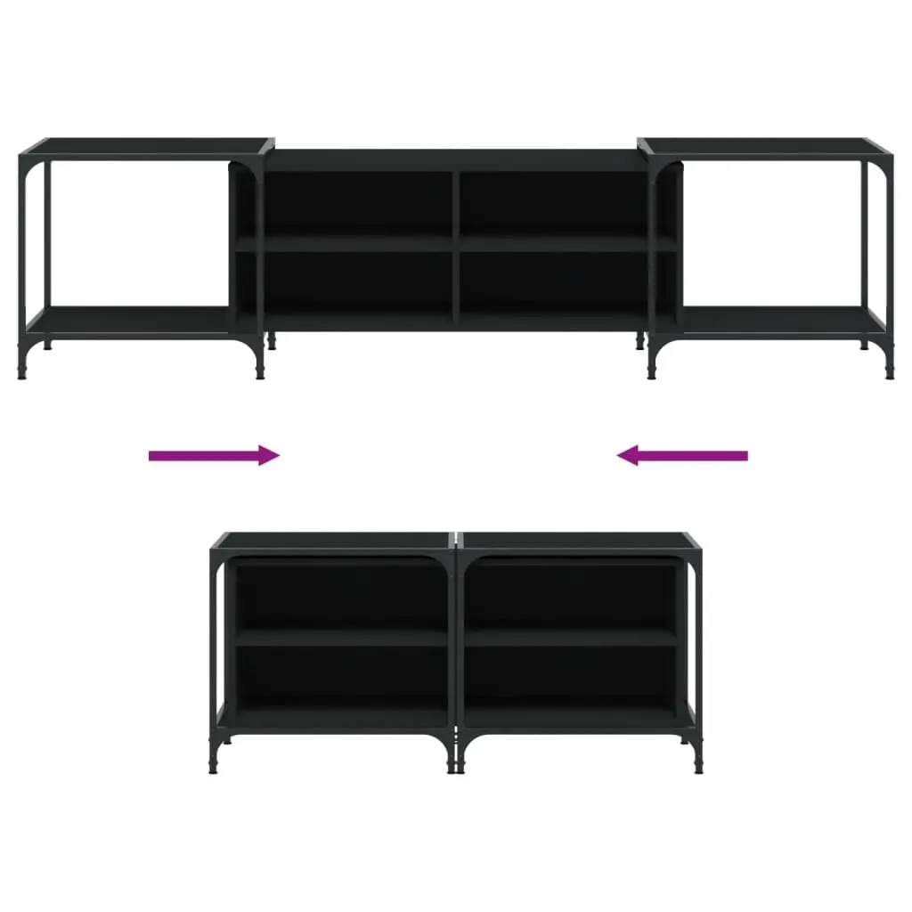 Black TV Cabinet with Ample Storage Capacity