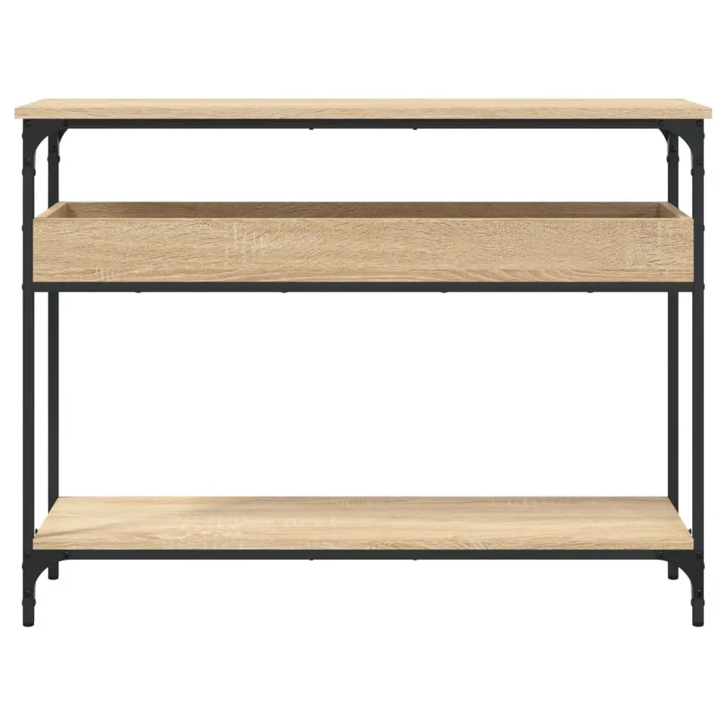 Console Table with Shelf Sonoma Oak Brown Engineered Wood Hallway Entryway