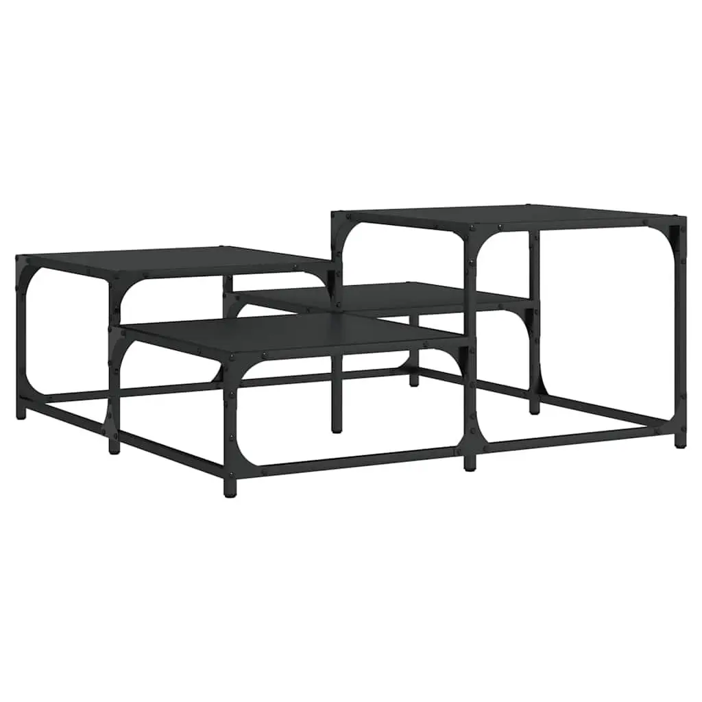 Square Coffee Table Living Room Accent Furniture 87.5cm Black