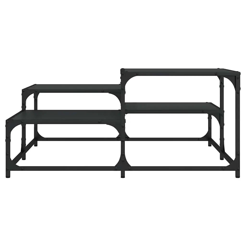 Square Coffee Table Living Room Accent Furniture 87.5cm Black