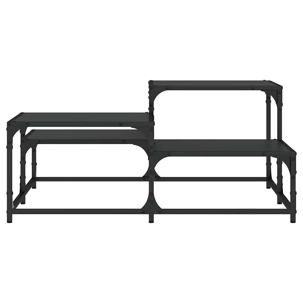 Square Coffee Table Living Room Accent Furniture 87.5cm Black