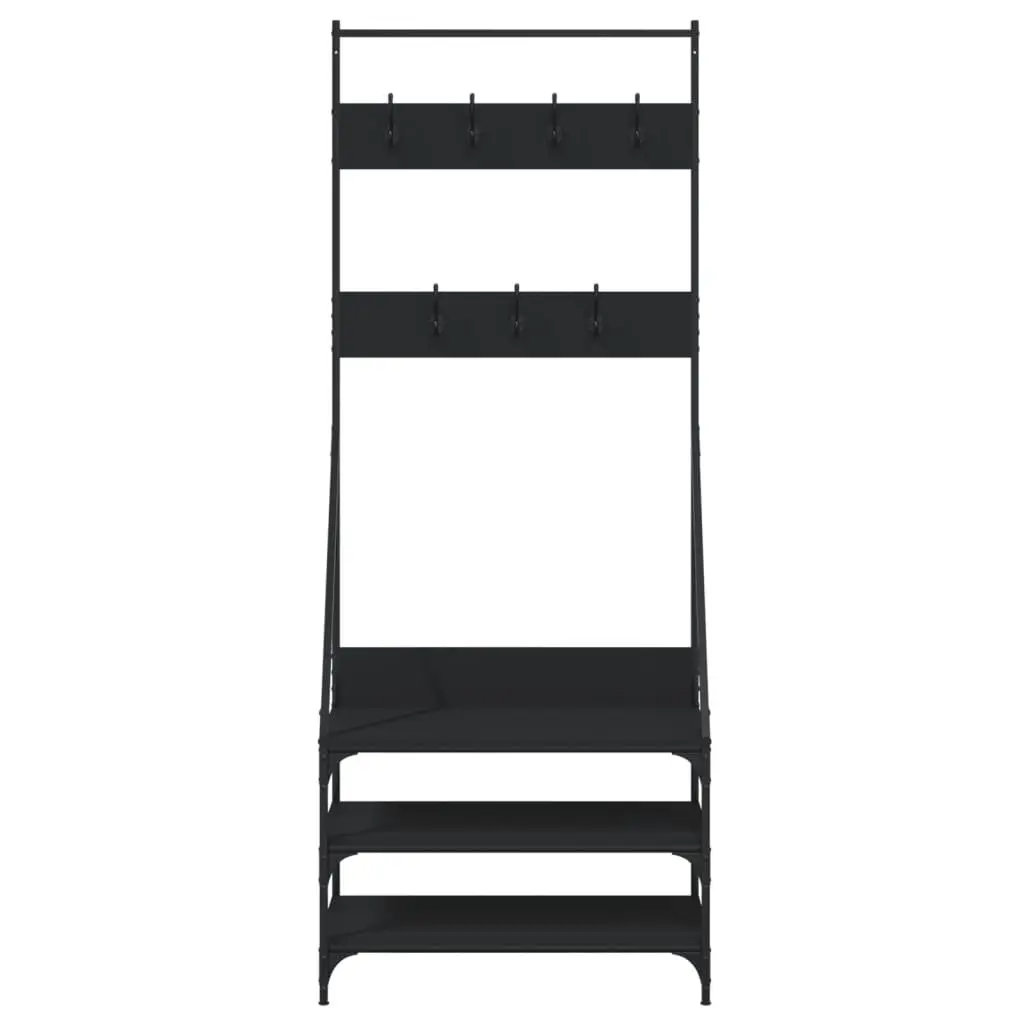 Clothes Rack Shoe Storage Organiser Garment Stand Black 72x34x184 cm