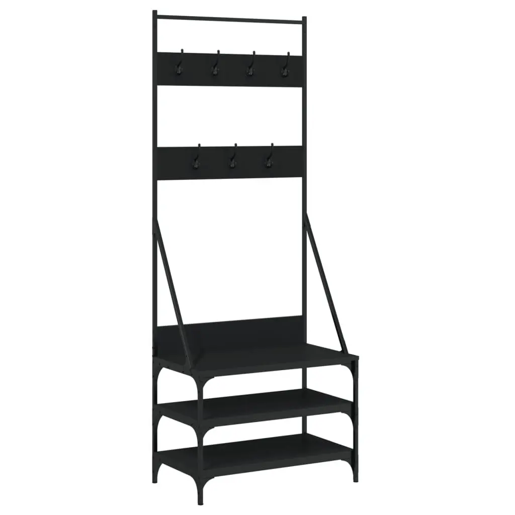 Clothes Rack Shoe Storage Organiser Garment Hanger 70 x 40 x 184 cm Black