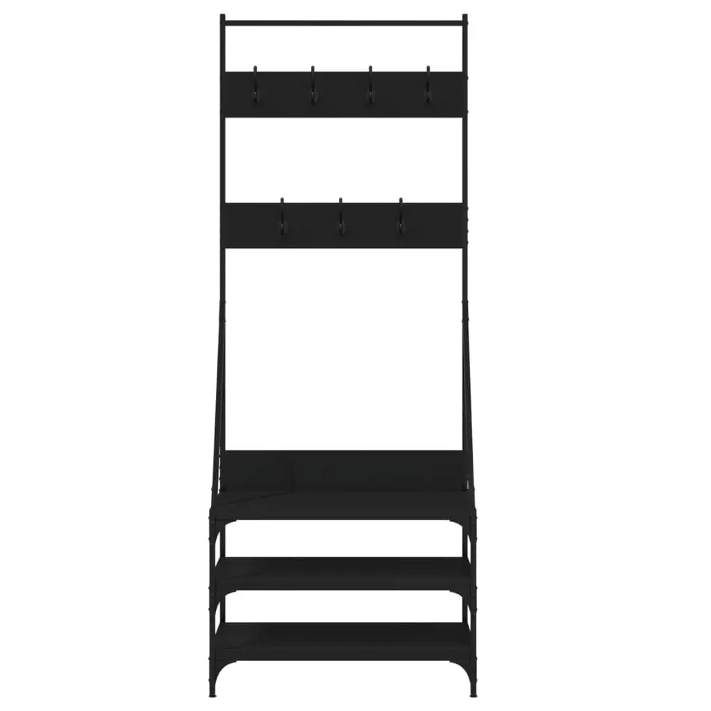 Clothes Rack Shoe Storage Organiser Garment Hanger 70 x 40 x 184 cm Black