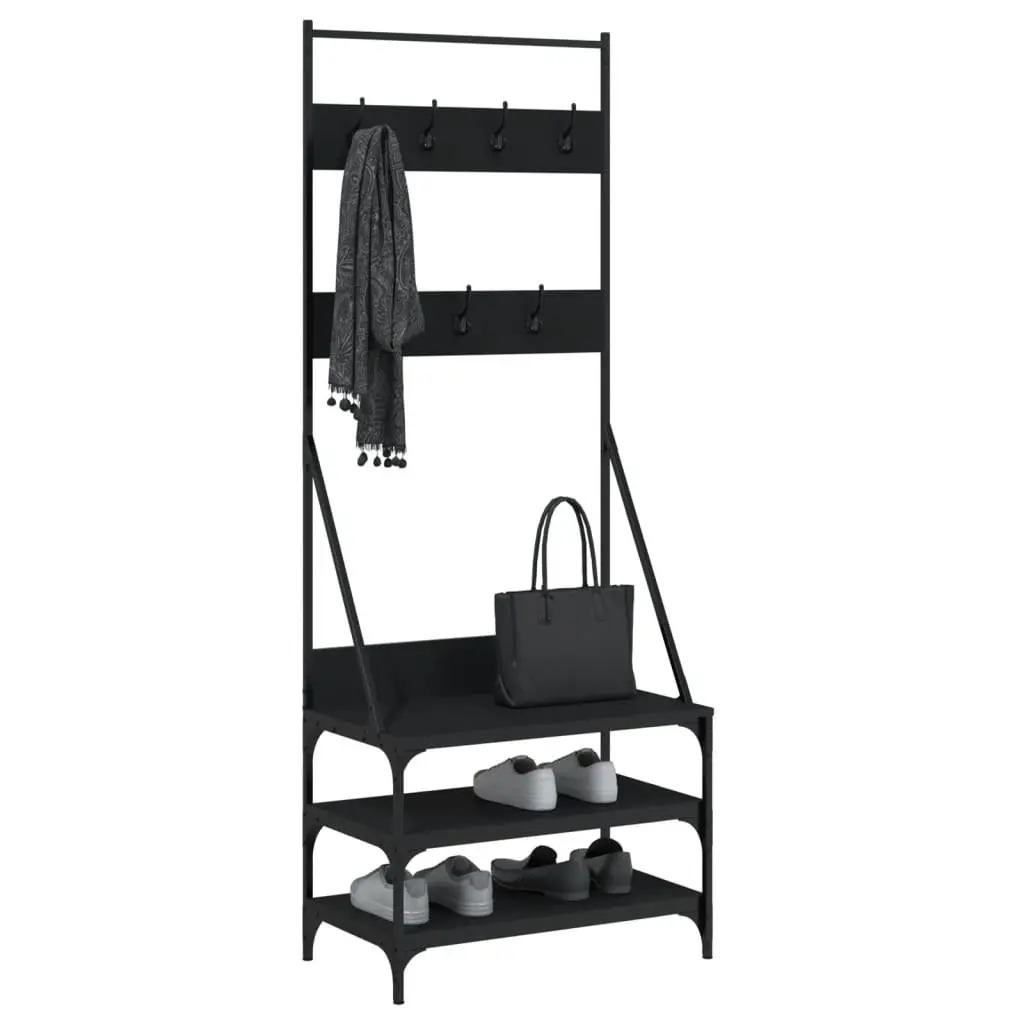 Clothes Rack Shoe Storage Organiser Garment Hanger 70 x 40 x 184 cm Black