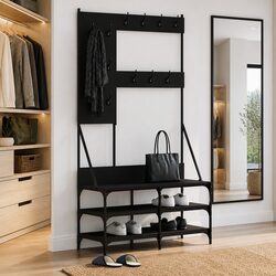 Reliable Clothes Rack with Shoe Storage - Functional and Affordable