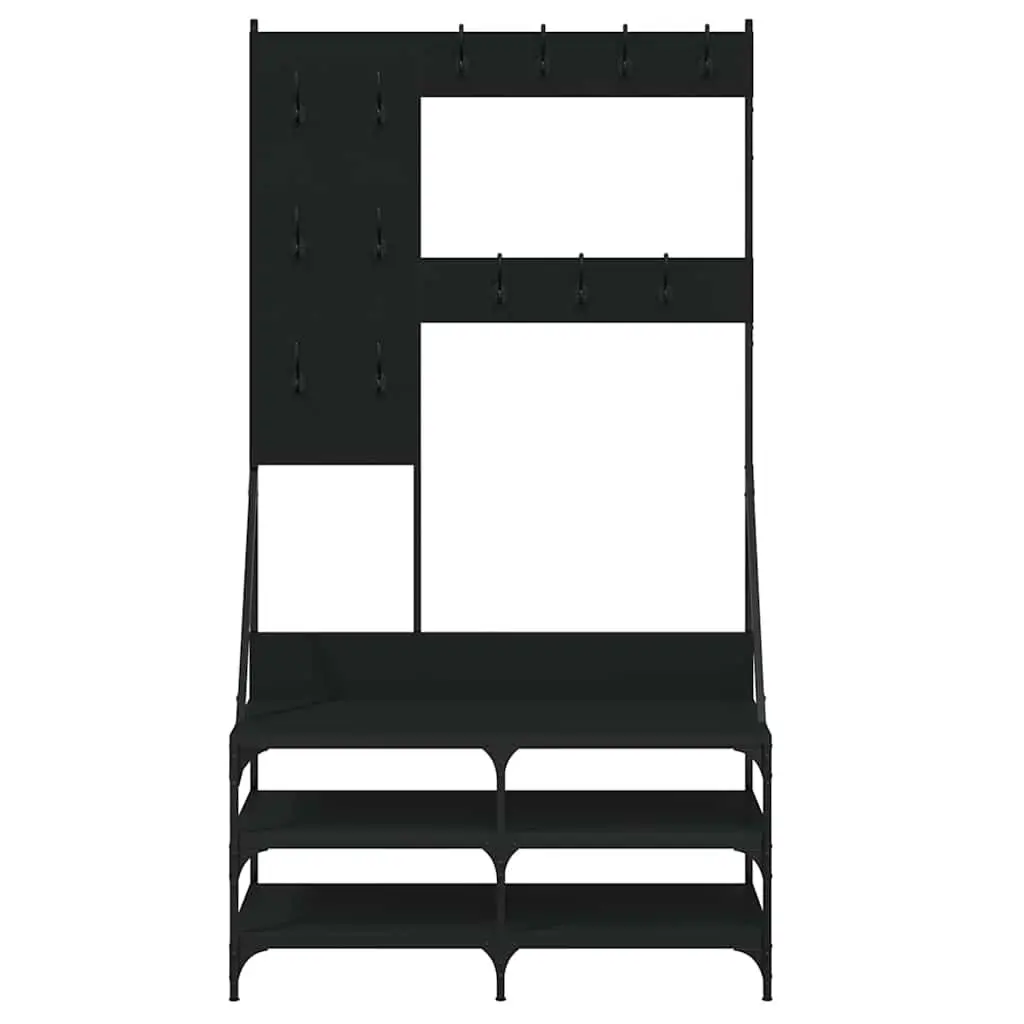 Clothes Rack Shoe Storage Organizer Garment Stand Black 100x40x184cm