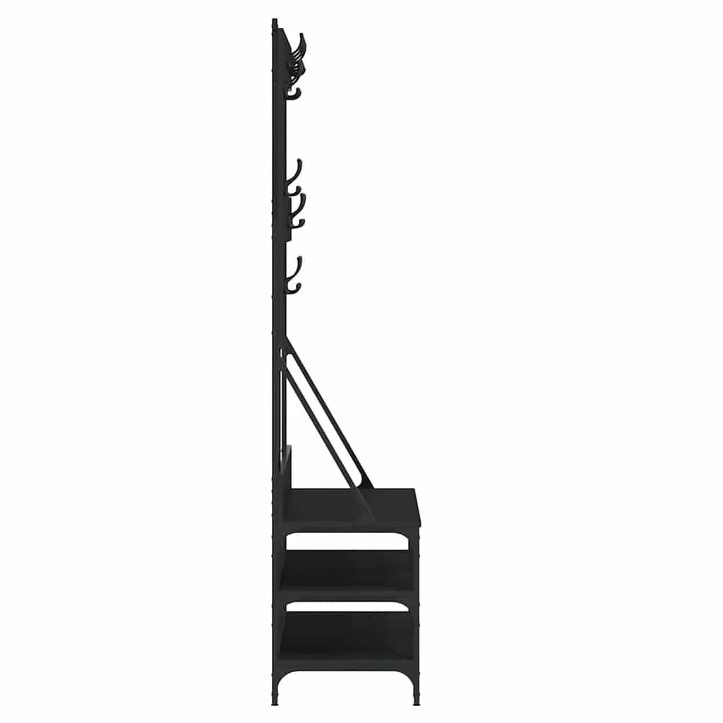 Clothes Rack Shoe Storage Organizer Garment Stand Black 100x40x184cm