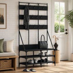 Reliable Clothes Rack with Integrated Shoe Storage 100x40x184cm