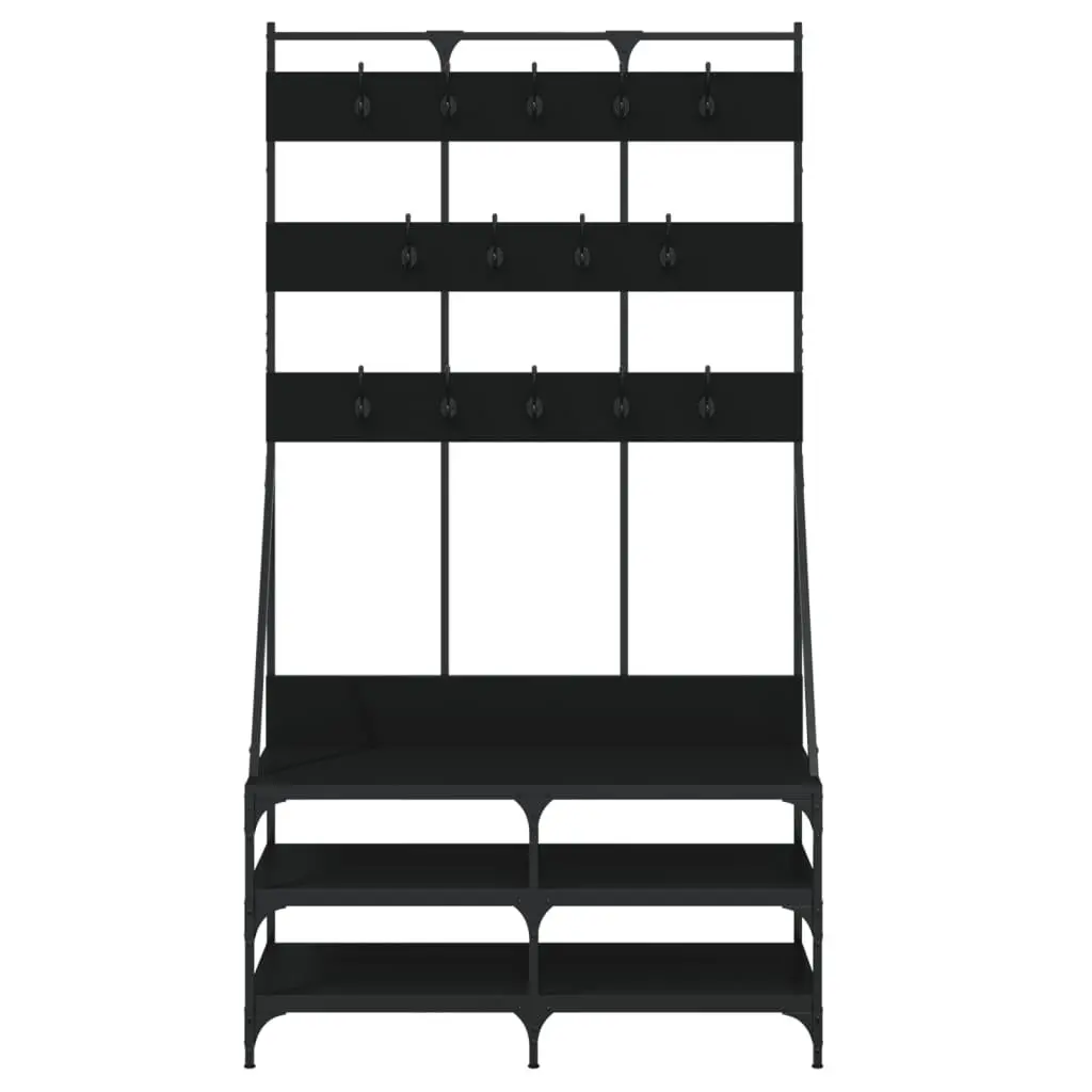 Clothes Rack Shoe Storage Organiser Garment Stand Black 100x40x184cm