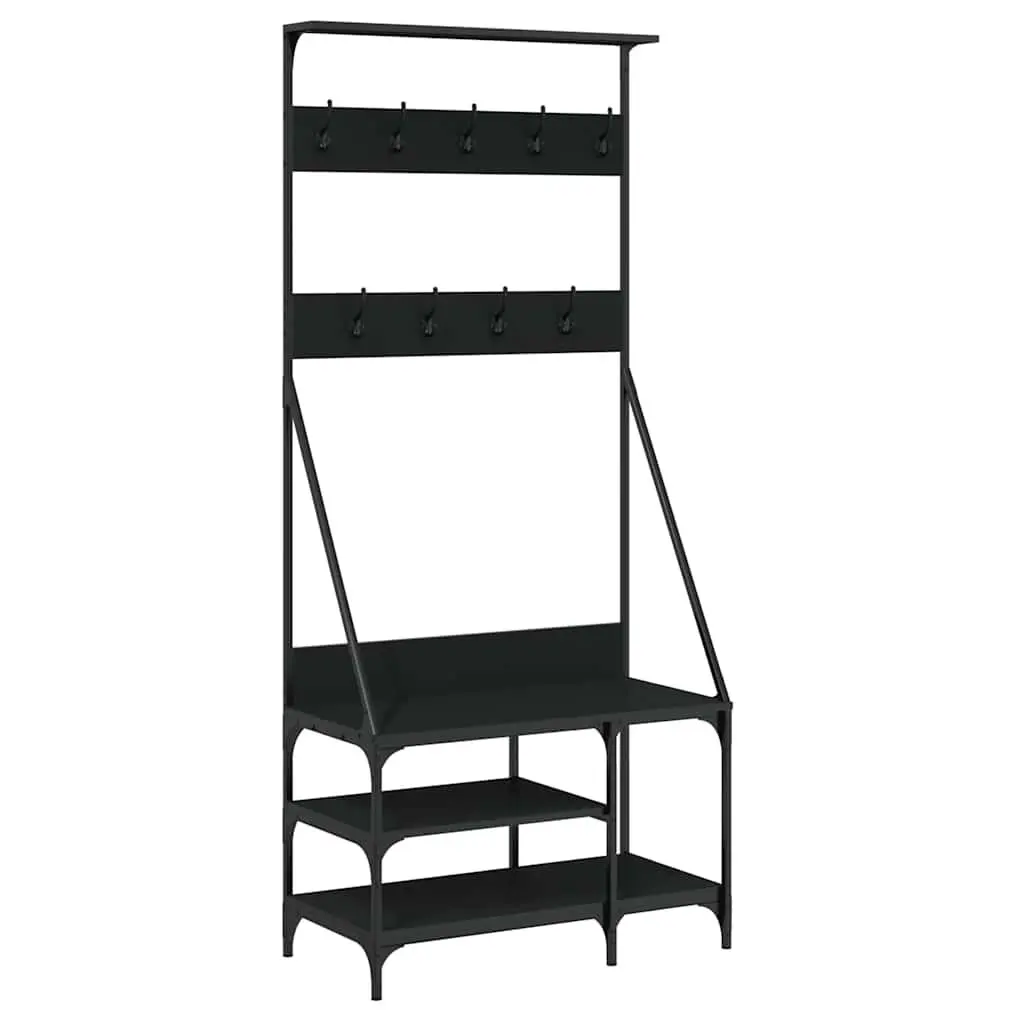 Clothes Rack Shoe Storage Shelves Garment Organiser 80 x 40 x 184 cm Black