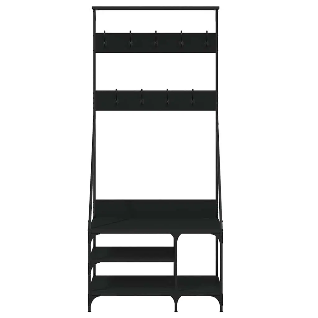 Clothes Rack Shoe Storage Shelves Garment Organiser 80 x 40 x 184 cm Black