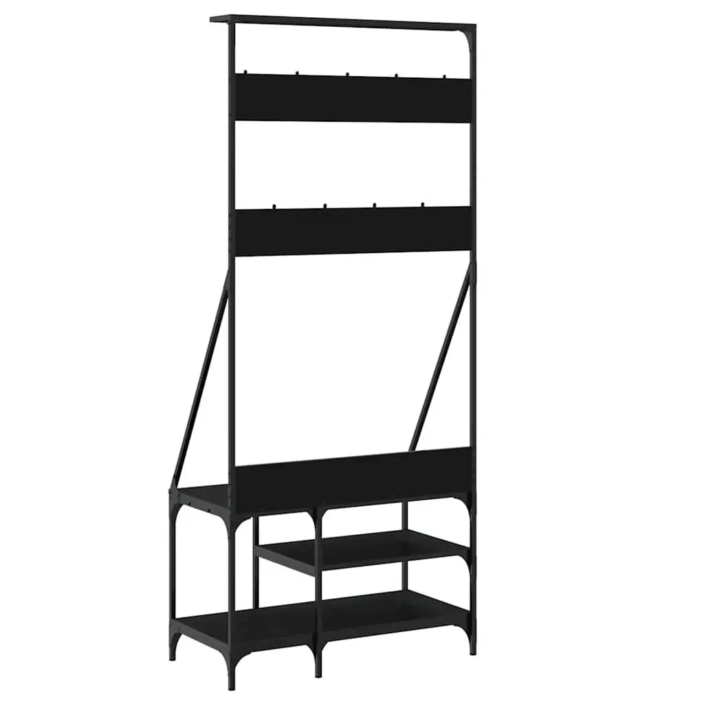 Clothes Rack Shoe Storage Shelves Garment Organiser 80 x 40 x 184 cm Black
