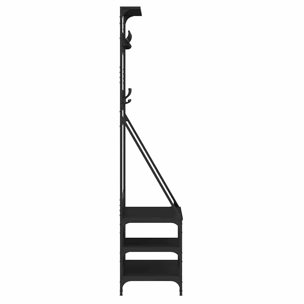 Clothes Rack Shoe Storage Shelves Garment Organiser 80 x 40 x 184 cm Black