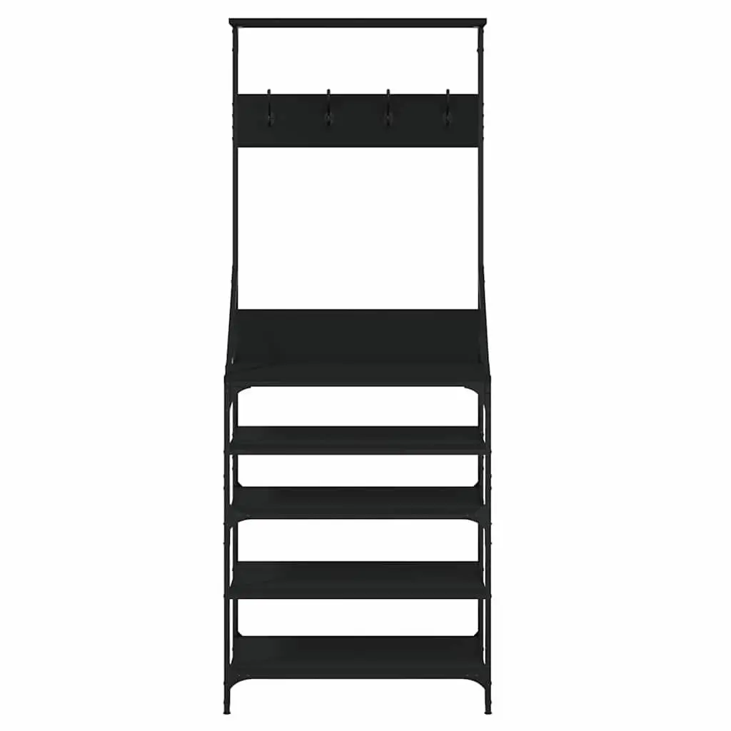 Clothes Rack Shoe Storage Organiser Compact Garment Stand Black 70x34x184cm