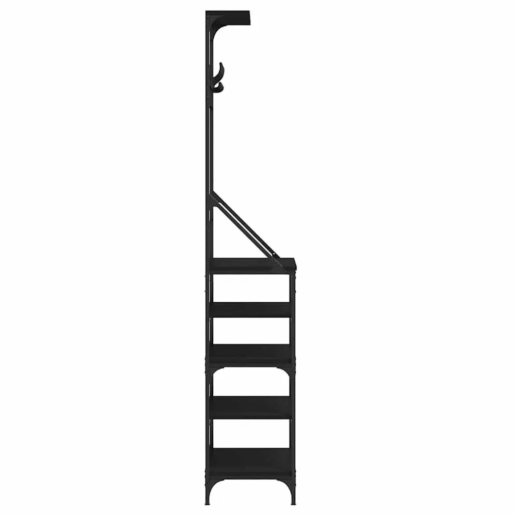 Clothes Rack Shoe Storage Organiser Compact Garment Stand Black 70x34x184cm