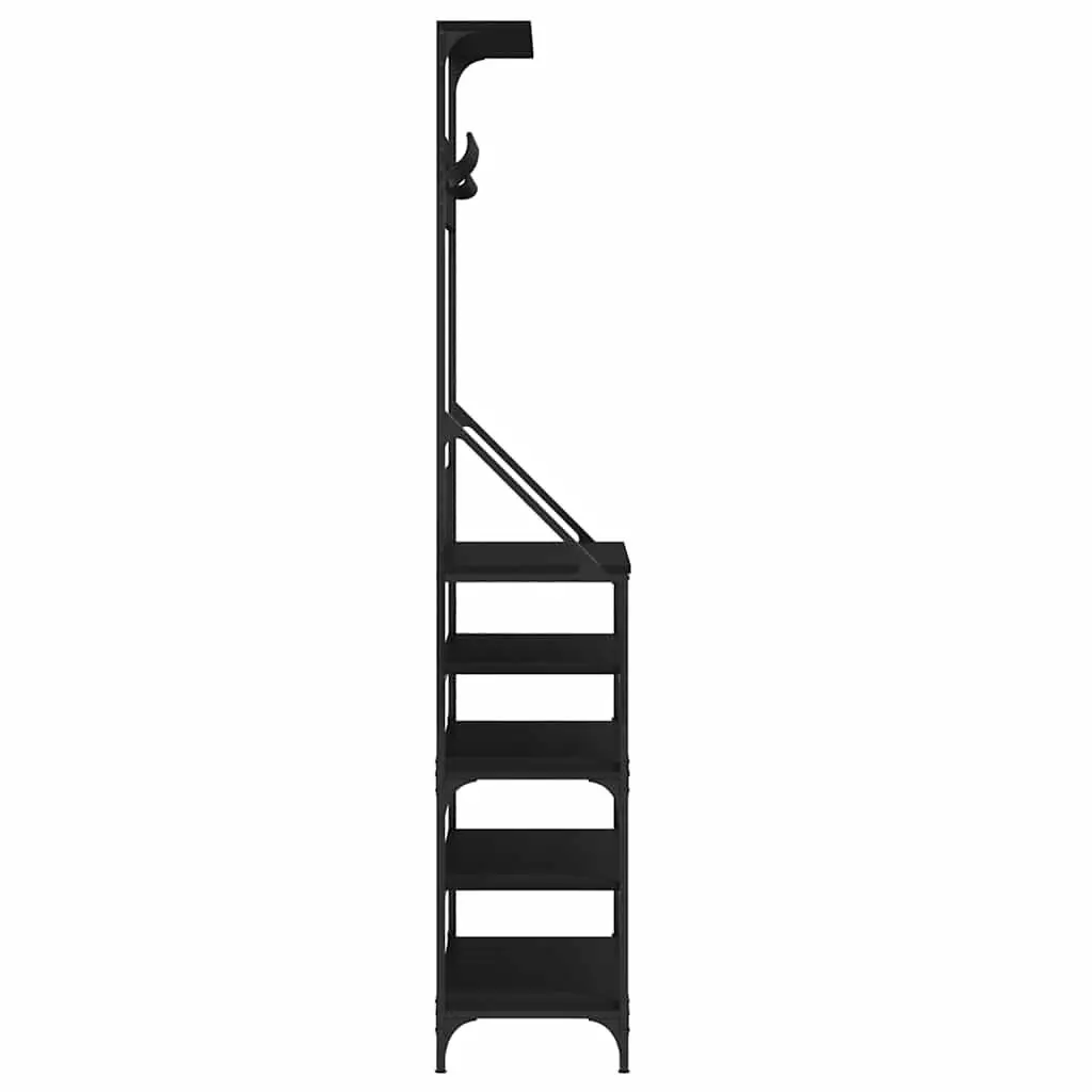 Clothes Rack Shoe Storage Organiser Compact Black 90x34x184 cm