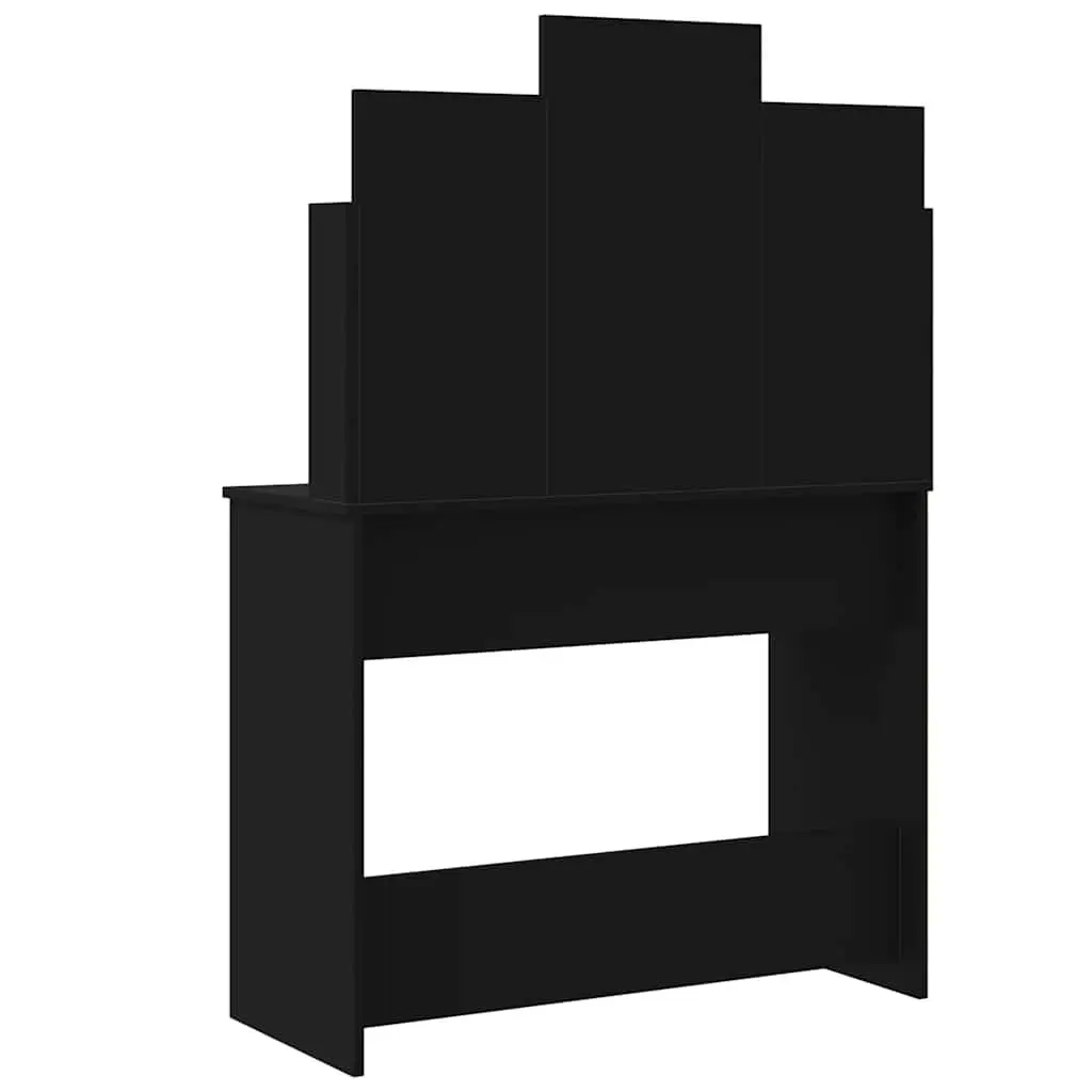 Dressing Table with LED Lights Mirror 2 Drawers Bedroom Vanity Black
