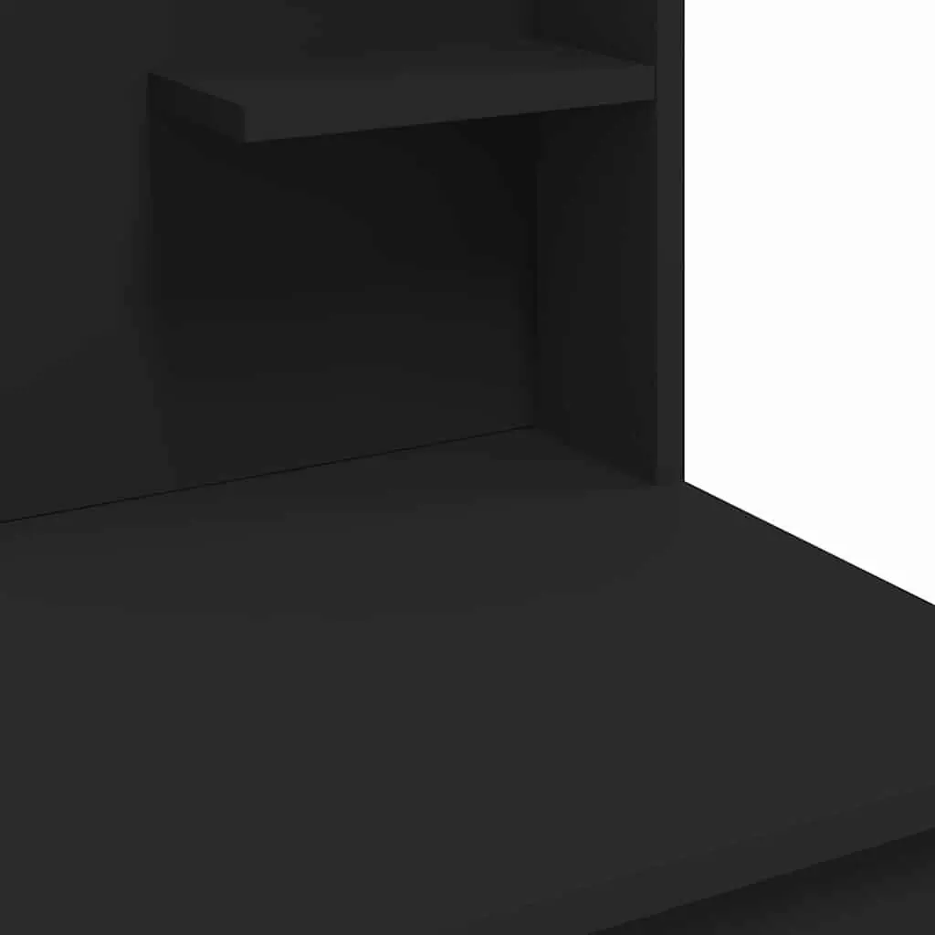 Dressing Table with LED Lights Mirror 2 Drawers Bedroom Vanity Black