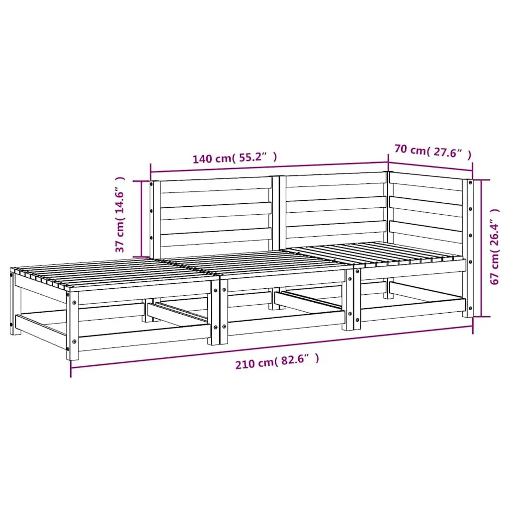2-Seater Outdoor Garden Sofa with Footstool