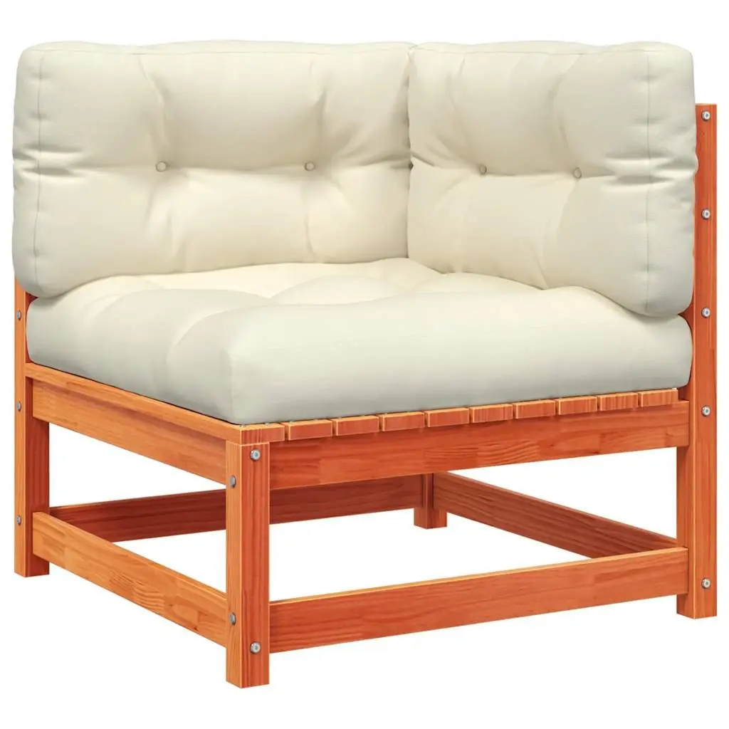 Outdoor Sectional Sofa Unit Garden Modular 2 pcs Wax Brown Solid Wood Pine