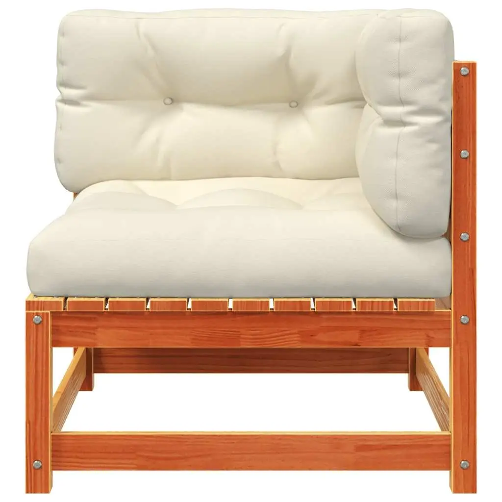 Outdoor Sectional Sofa Unit Garden Modular 2 pcs Wax Brown Solid Wood Pine