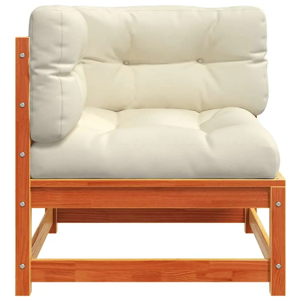 Outdoor Sectional Sofa Unit Garden Modular 2 pcs Wax Brown Solid Wood Pine