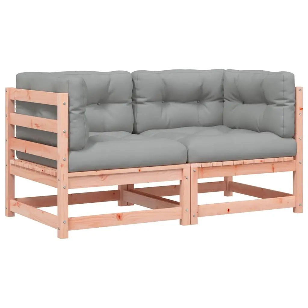 Outdoor Sectional Sofa Corner Garden Seating 2 Piece Brown Wood