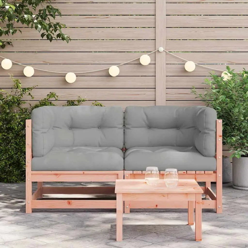 Outdoor Sectional Sofa Corner Garden Seating 2 Piece Brown Wood