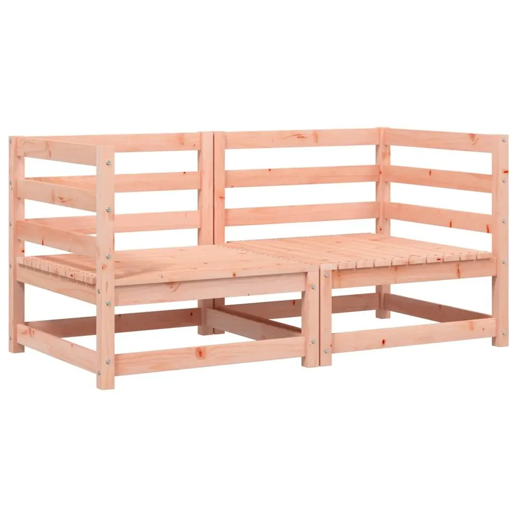 Outdoor Sectional Sofa Corner Garden Seating 2 Piece Brown Wood