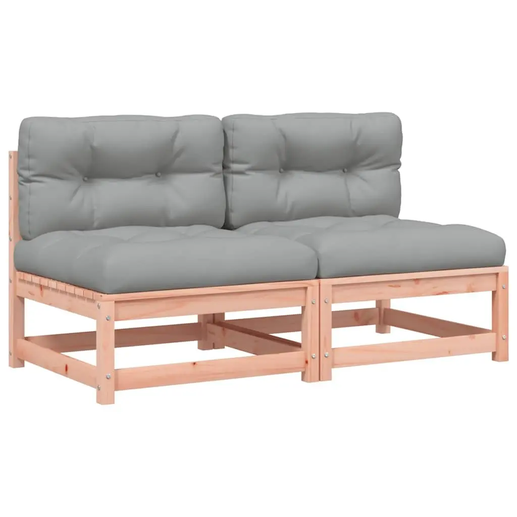 Outdoor Sectional Sofa Unit Armless 2pcs Cushions Brown