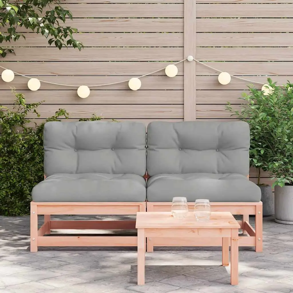 Outdoor Sectional Sofa Unit Armless 2pcs Cushions Brown