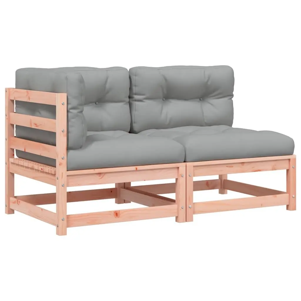 2-Seater Garden Sofa Outdoor Relaxation Solid Douglas Wood with Cushions Brown