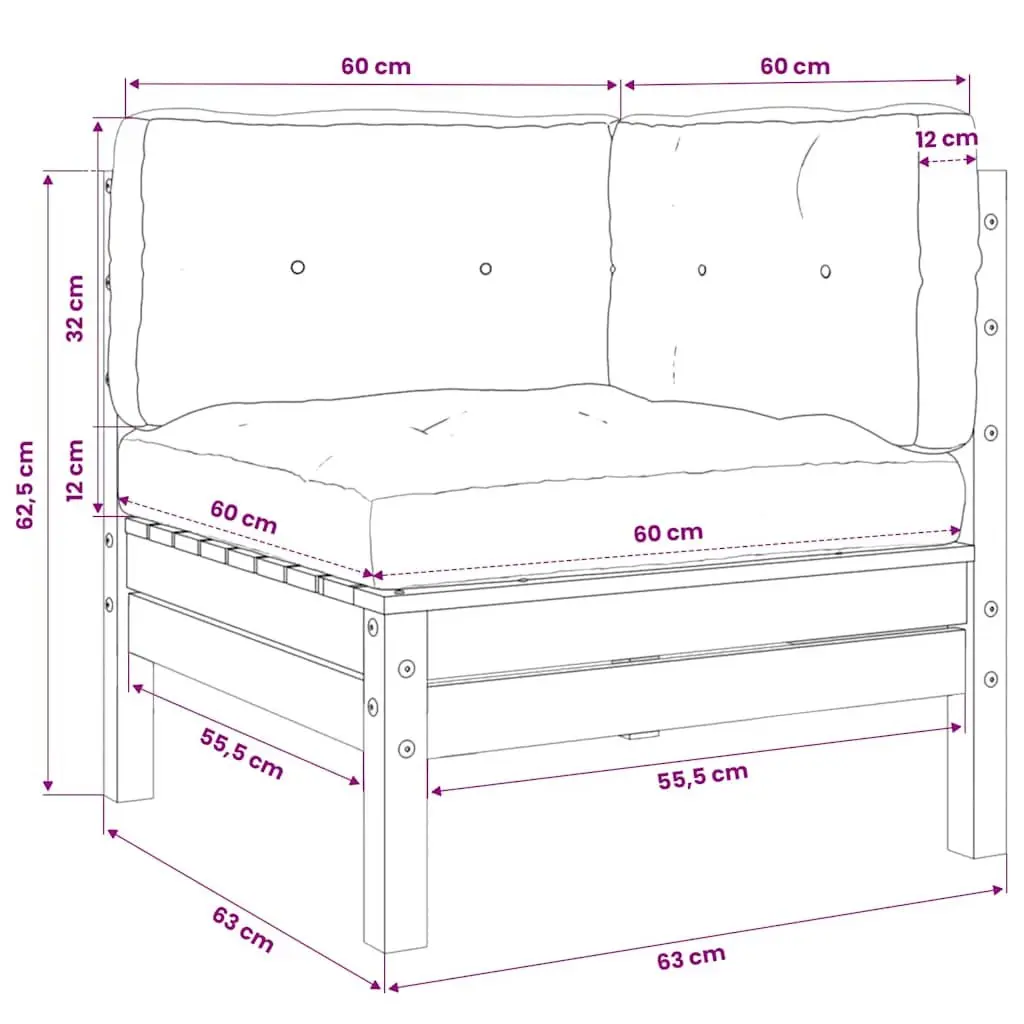 Modular Corner Sofa with Cushions for Outdoors