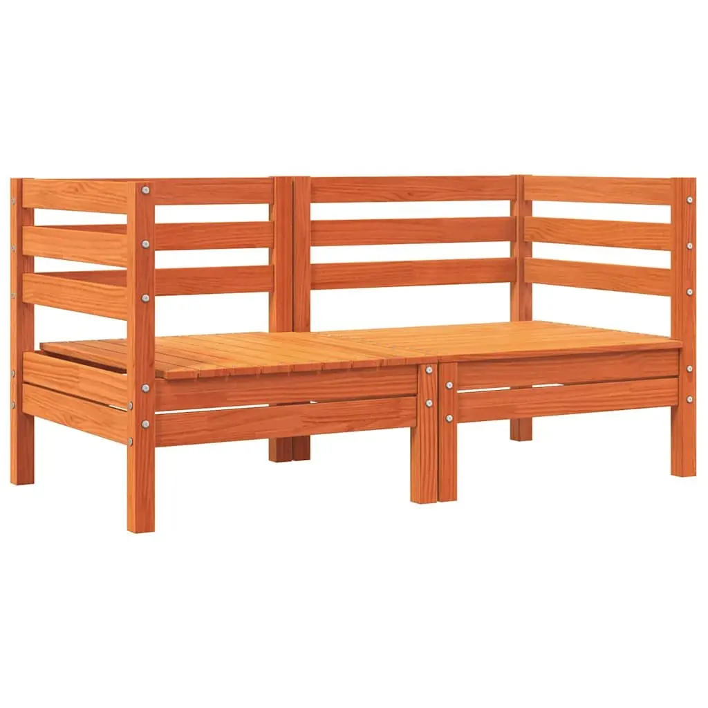 Outdoor Sectional Sofa Corner Unit 2pcs Garden Patio Furniture Brown Solid Wood
