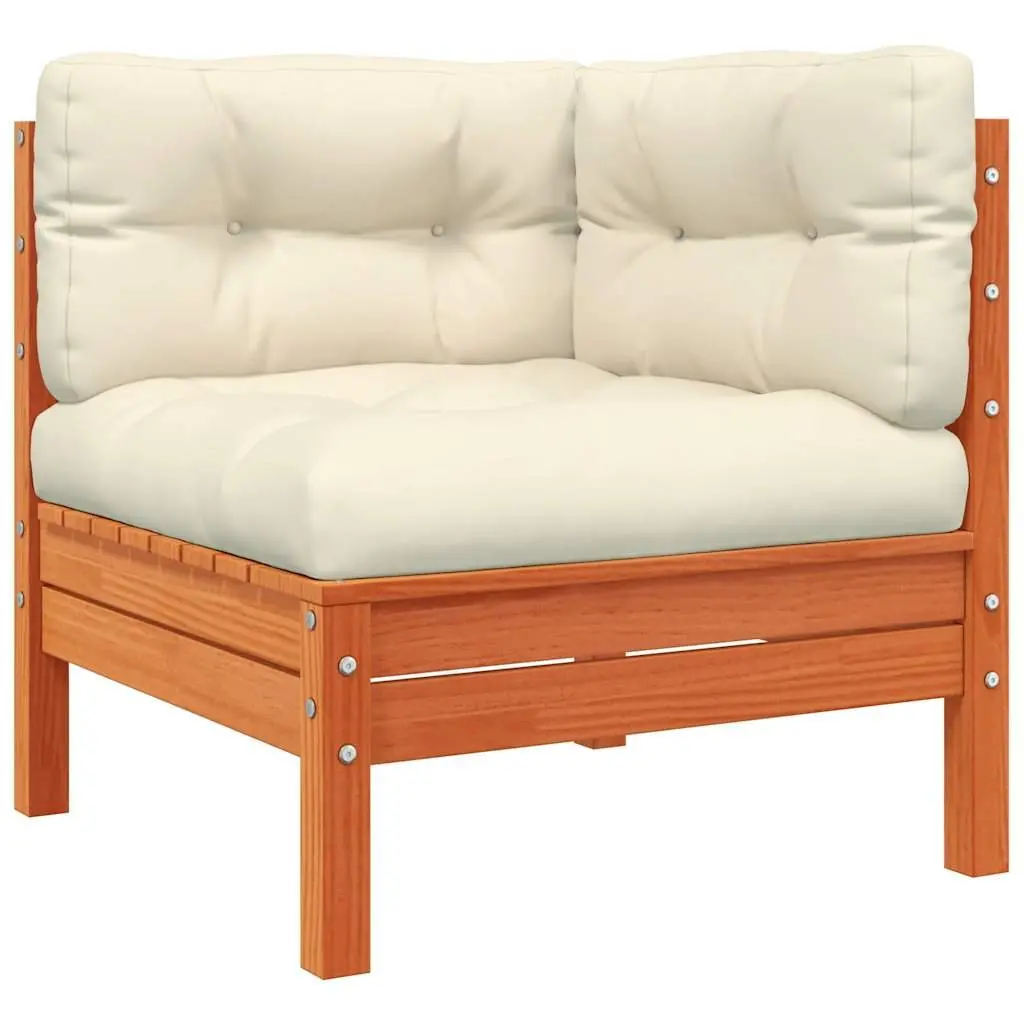Outdoor Sectional Sofa Corner Unit 2pcs Garden Patio Furniture Brown Solid Wood