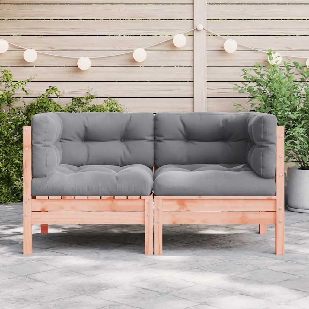 Outdoor Sectional Sofa Corner Unit 2 Pieces Solid Wood Garden Patio Furniture Brown