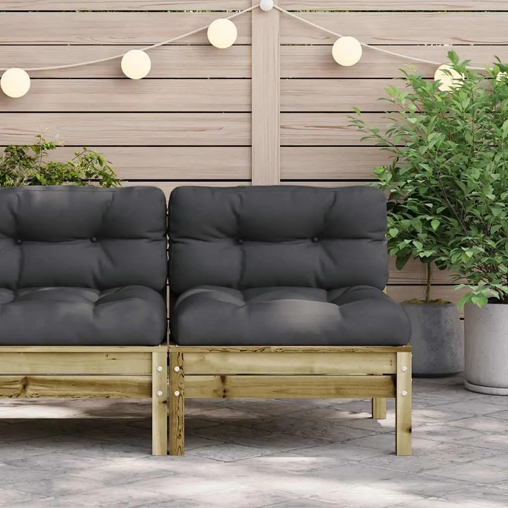 Outdoor Sectional Sofa Armless Garden Furniture Single Seat Brown